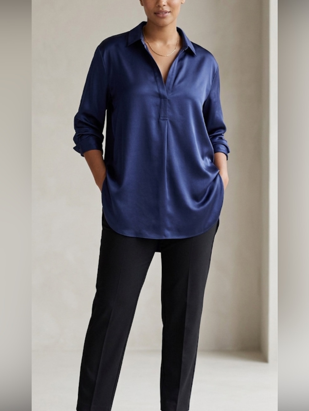 Elegant Navy Blouse